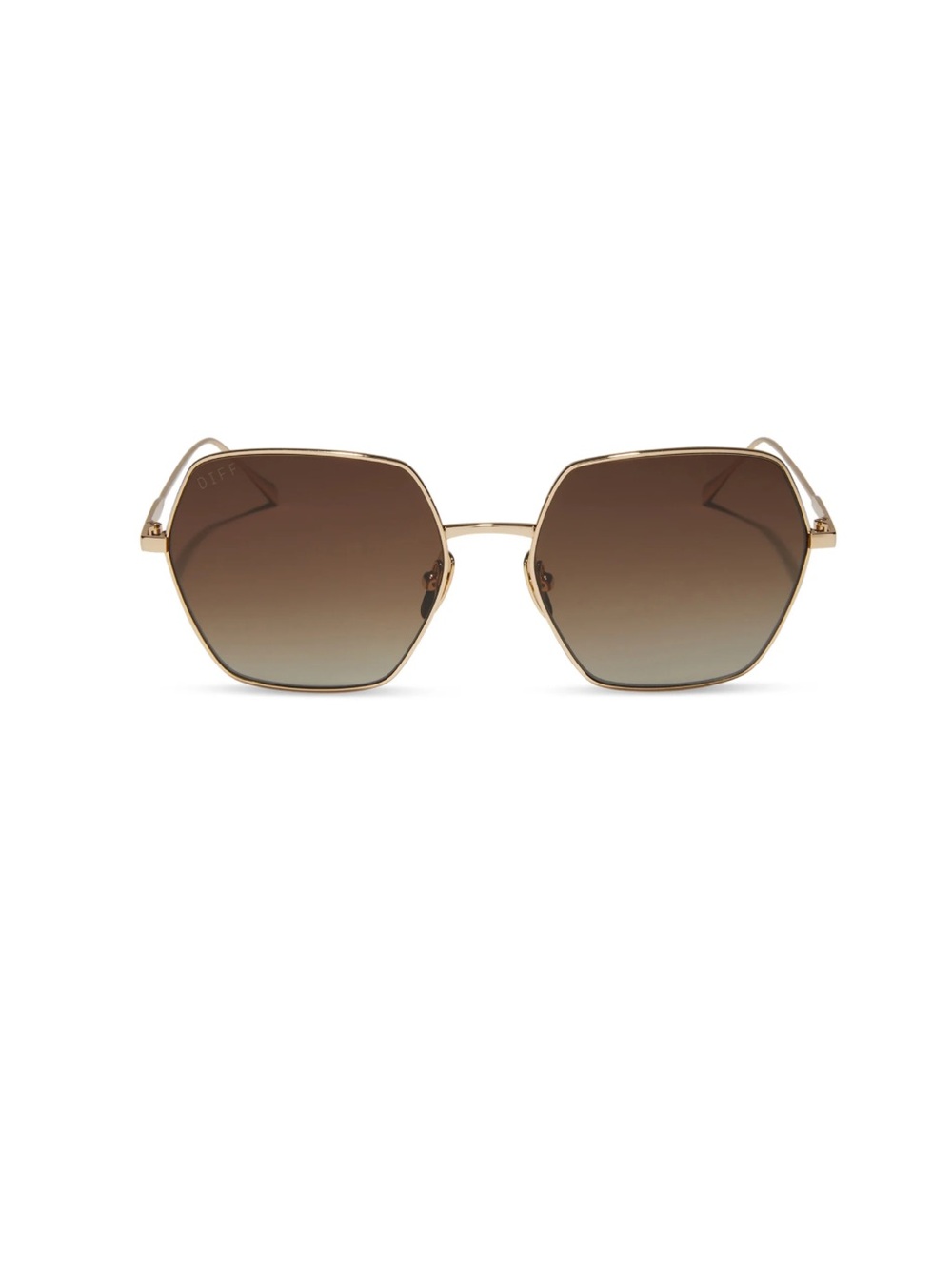 NEW DIFF EYEWEAR HARLOWE - GOLD + BROWN GRADIENT + POLARIZED SUNGLASSES
